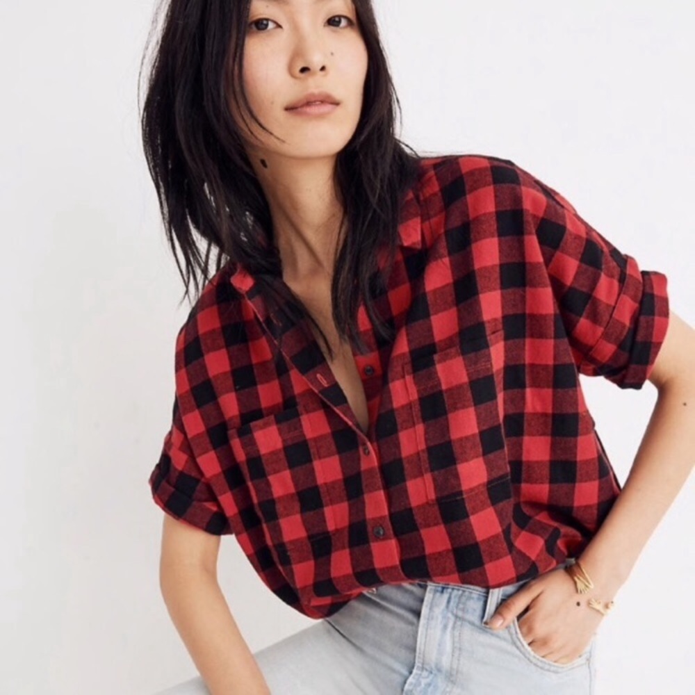 Madewell RED BUFFALO PLAID COURIER SHIRT